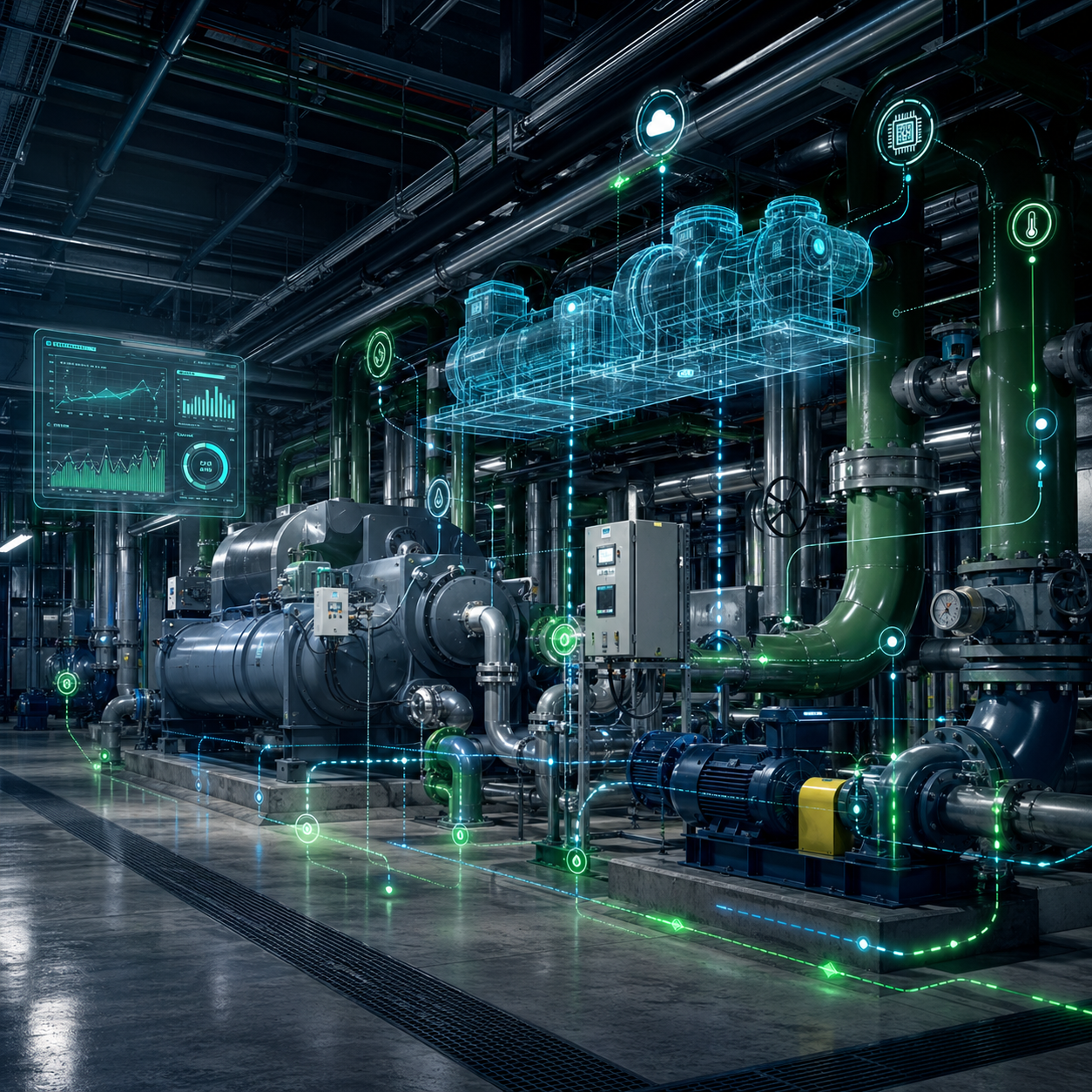Commercial HVAC energy optimization layer working above an existing BAS with operator-visible controls